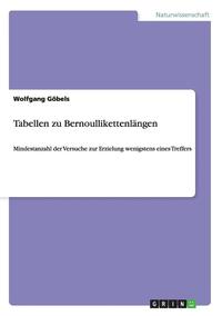bokomslag Tabellen zu Bernoullikettenlängen