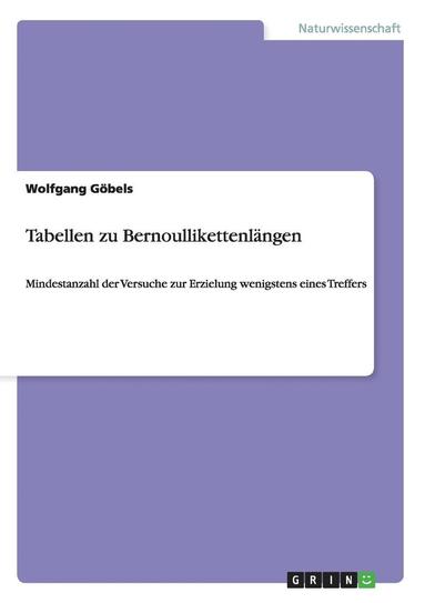 bokomslag Tabellen zu Bernoullikettenlangen