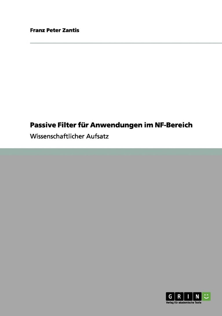 Passive Filter für Anwendungen im NF-Bereich