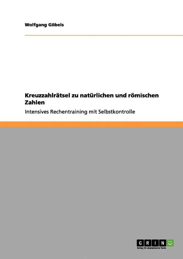 Kreuzzahlrätsel zu natürlichen und römischen Zahlen