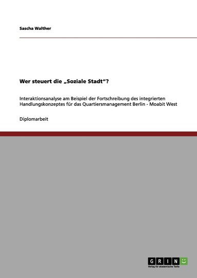 bokomslag Wer steuert die &quot;Soziale Stadt&quot;?