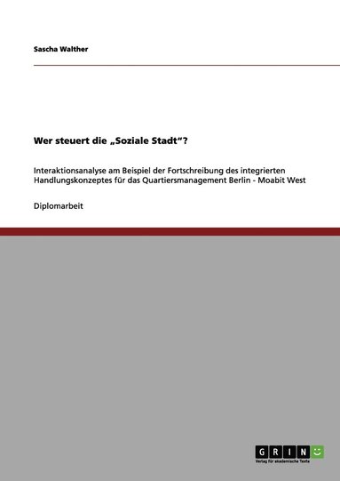 bokomslag Wer steuert die "Soziale Stadt"?