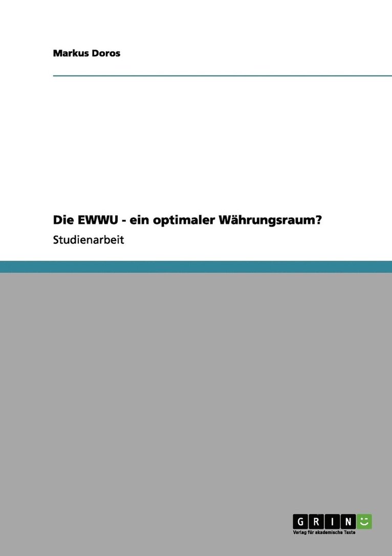 Markus Doros - EWWU - ein optimaler Währungsraum?, Häftad