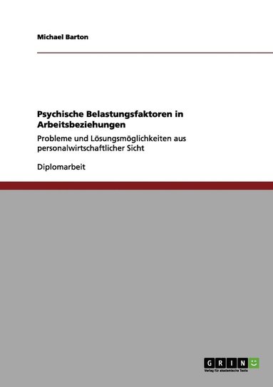 bokomslag Psychische Belastungsfaktoren in Arbeitsbeziehungen