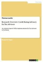 bokomslag Research Overview Credit Rating Advisory for Tax Advisors