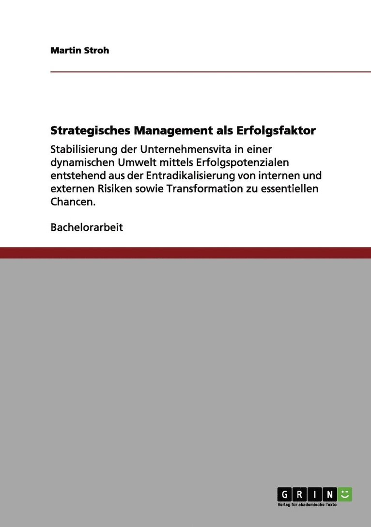 Strategisches Management als Erfolgsfaktor 1