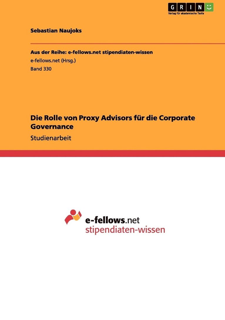 Die Rolle von Proxy Advisors fr die Corporate Governance 1