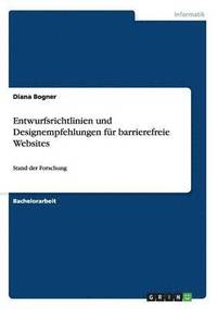 bokomslag Entwurfsrichtlinien und Designempfehlungen für barrierefreie Websites