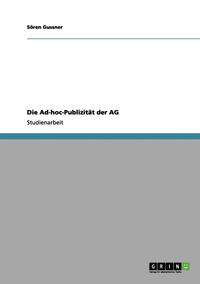 bokomslag Die Ad-Hoc-Publizitat Der AG