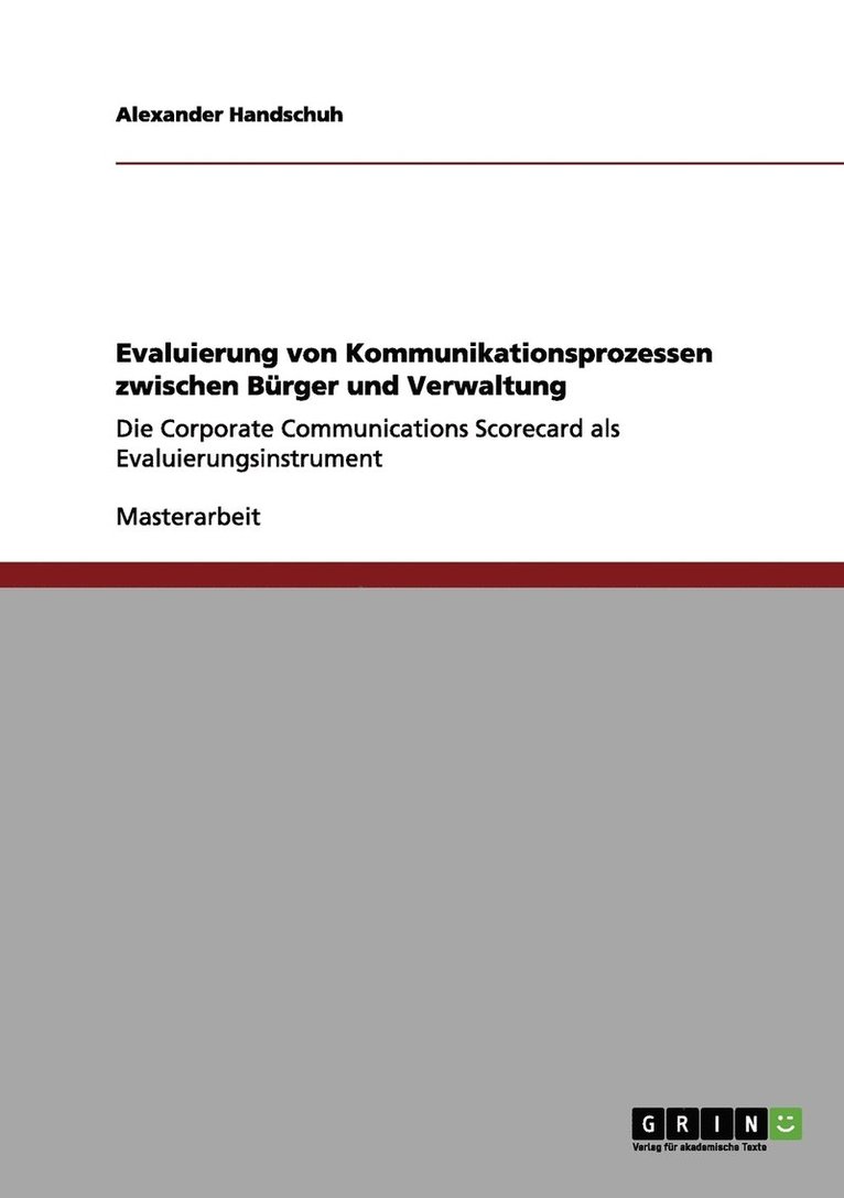 Evaluierung von Kommunikationsprozessen zwischen Brger und Verwaltung 1