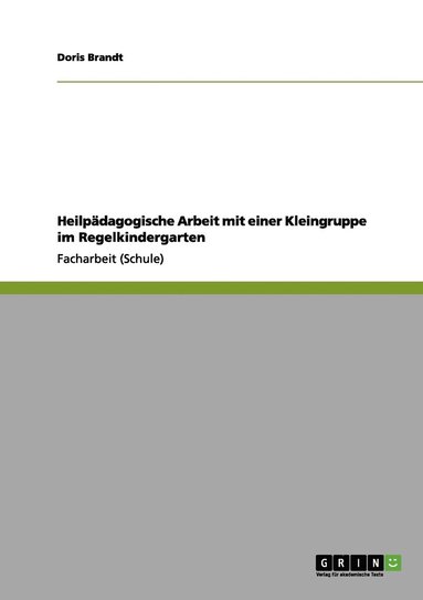 bokomslag Heilpädagogische Arbeit mit einer Kleingruppe im Regelkindergarten