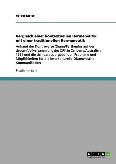 bokomslag Vergleich Einer Kontextuellen Hermeneutik Mit Einer Traditionellen Hermeneutik