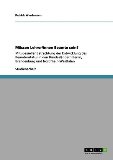 bokomslag Müssen Lehrer/innen Beamte sein?