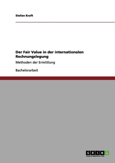 bokomslag Fair Value in der internationalen Rechnungslegung