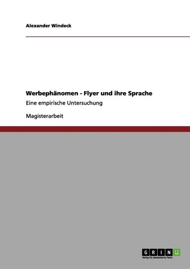 bokomslag Werbephänomen - Flyer und ihre Sprache
