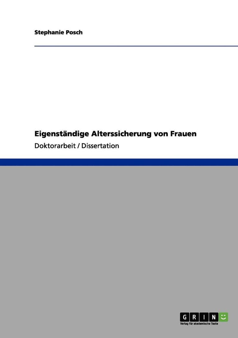 Eigenstandige Alterssicherung Von Frauen 1