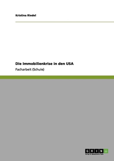 bokomslag Immobilienkrise in den USA