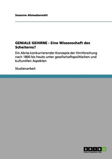 bokomslag GENIALE GEHIRNE - Eine Wissenschaft des Scheiterns?