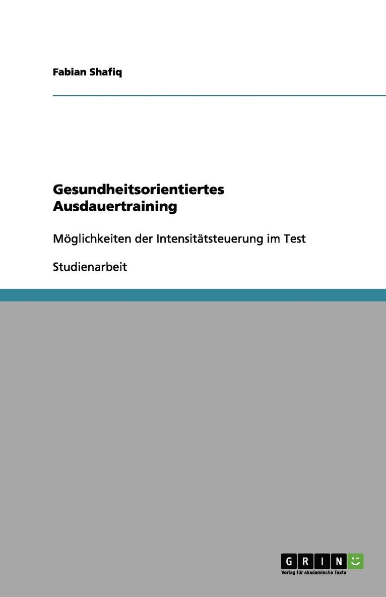 Gesundheitsorientiertes Ausdauertraining 1