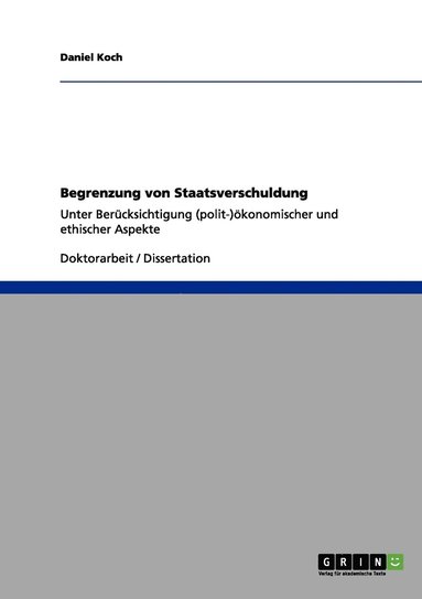 bokomslag Begrenzung von Staatsverschuldung