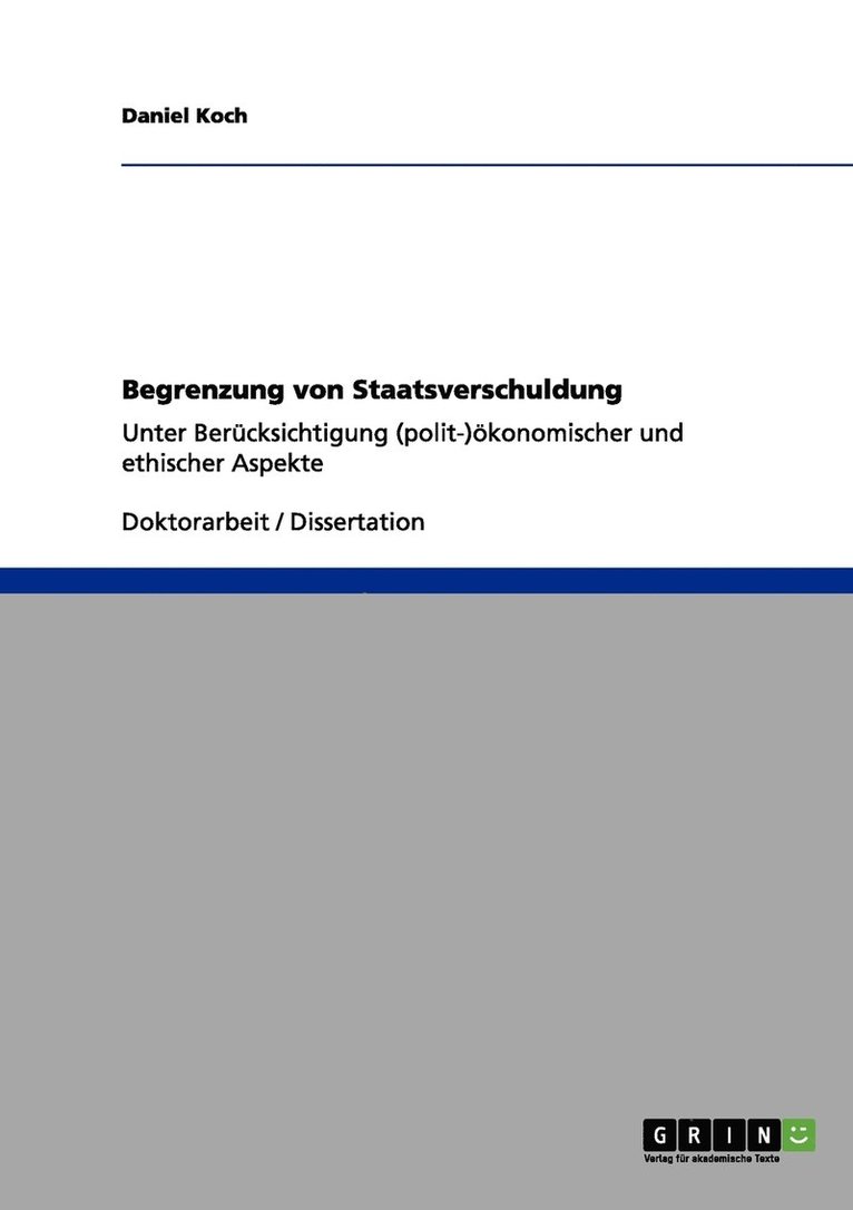 Begrenzung von Staatsverschuldung 1