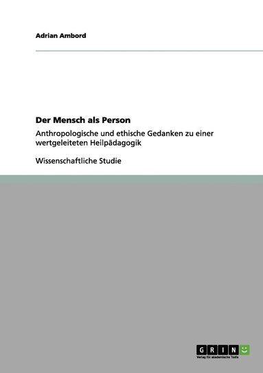 bokomslag Der Mensch als Person