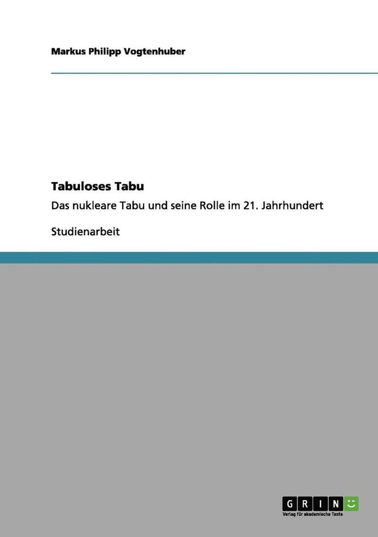 Markus Philipp Vogtenhuber - Tabuloses Tabu, Häftad