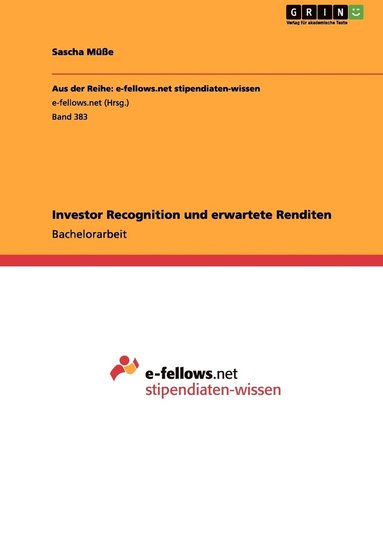 bokomslag Investor Recognition und erwartete Renditen