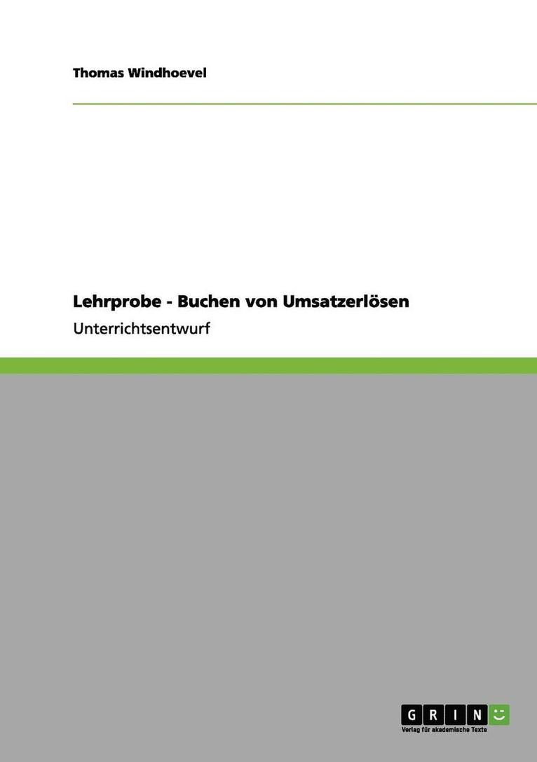 Lehrprobe - Buchen Von Umsatzerlosen 1