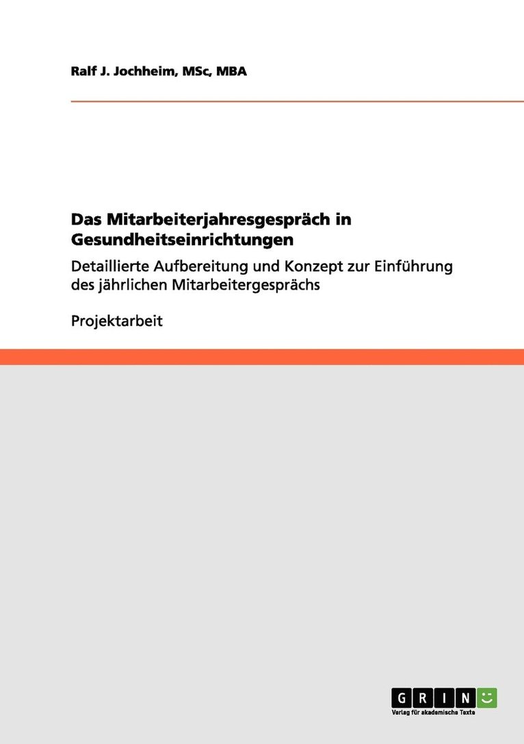 Das Mitarbeiterjahresgesprch in Gesundheitseinrichtungen 1