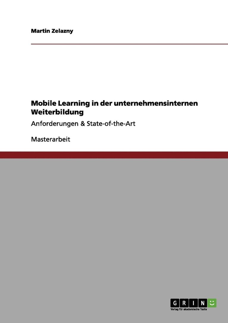 Martin Zelazny - Mobile Learning in der unternehmensinternen Weiterbildung, Häftad