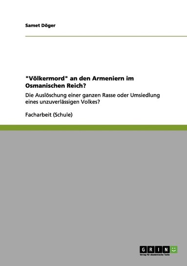 bokomslag &quot;Vlkermord&quot; an den Armeniern im Osmanischen Reich?