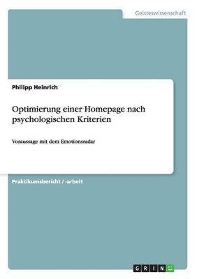 bokomslag Optimierung Einer Homepage Nach Psychologischen Kriterien