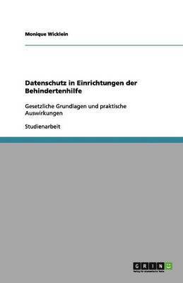 bokomslag Datenschutz in Einrichtungen der Behindertenhilfe
