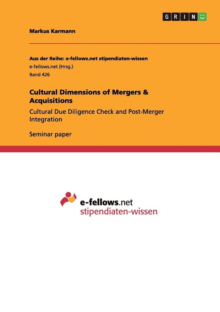 Cultural Dimensions of Mergers & Acquisitions 1