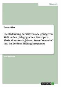 bokomslag Die Bedeutung der aktiven Aneignung von Welt in den pdagogischen Konzepten Maria Montessoris, Johann Amos Comenius' und im Berliner Bildungsprogramm