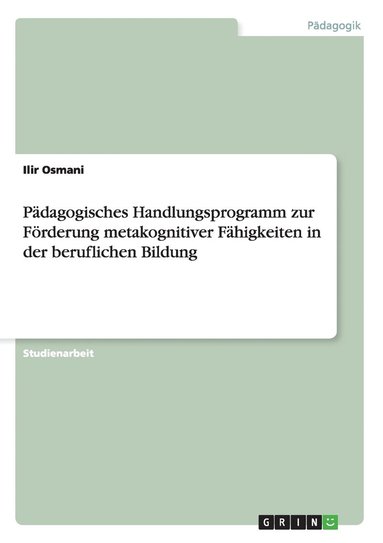 bokomslag Padagogisches Handlungsprogramm Zur Forderung Metakognitiver Fahigkeiten in Der Beruflichen Bildung