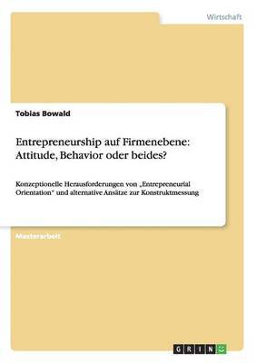 bokomslag Entrepreneurship auf Firmenebene