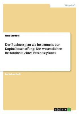 bokomslag Businessplan als Instrument zur Kapitalbeschaffung