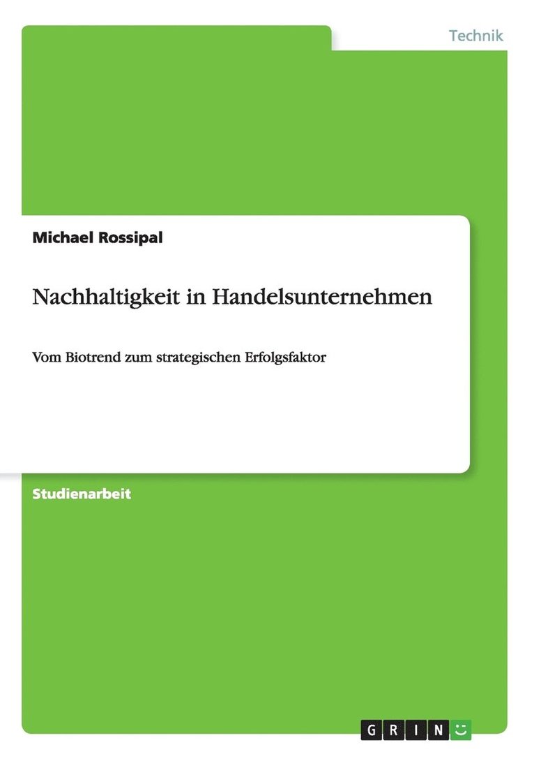 Nachhaltigkeit in Handelsunternehmen 1