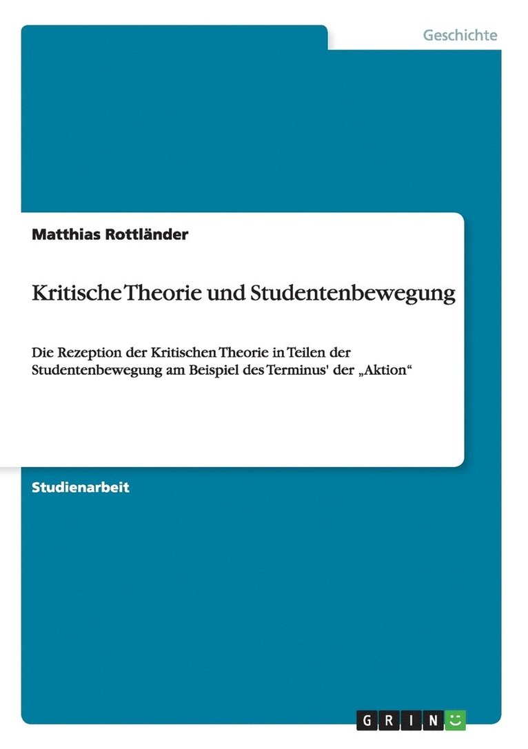 Kritische Theorie und Studentenbewegung 1