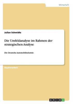 bokomslag Umfeldanalyse im Rahmen der strategischen Analyse