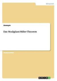 bokomslag Das Modigliani-Miller-Theorem