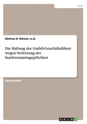 bokomslag Die Haftung der GmbH-Geschäftsführer wegen Verletzung der Insolvenzantragspflichten