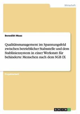 bokomslag Qualittsmanagement im Spannungsfeld zwischen betrieblicher Stabsstelle und dem Stabliniensystem in einer Werkstatt fr behinderte Menschen nach dem SGB IX