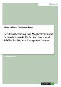 bokomslag Berufsvorbereitung und Moeglichkeiten auf dem Arbeitsmarkt fur Schulerinnen und Schuler im Foerderschwerpunkt Lernen