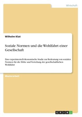 bokomslag Soziale Normen und die Wohlfahrt einer Gesellschaft