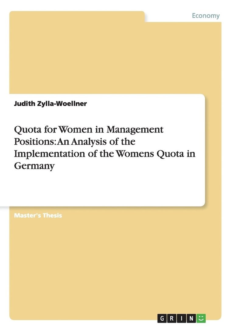 Quota for Women in Management Positions 1