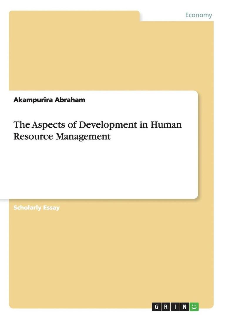 The Aspects of Development in Human Resource Management 1