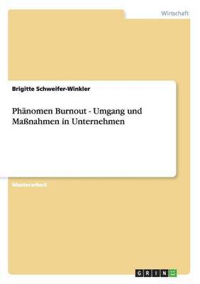 bokomslag Phänomen Burnout - Umgang und Maßnahmen in Unternehmen